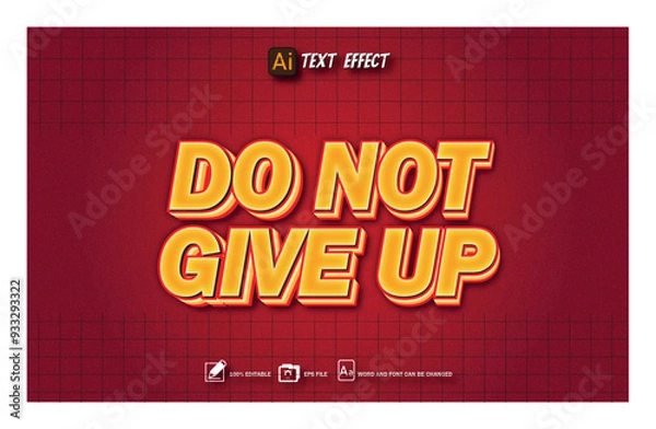 Obraz do not give up text effect