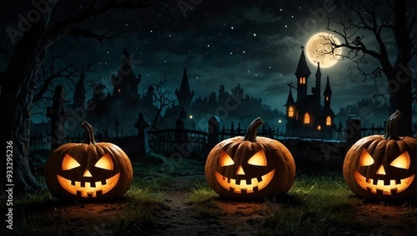 Obraz halloween background with pumpkin