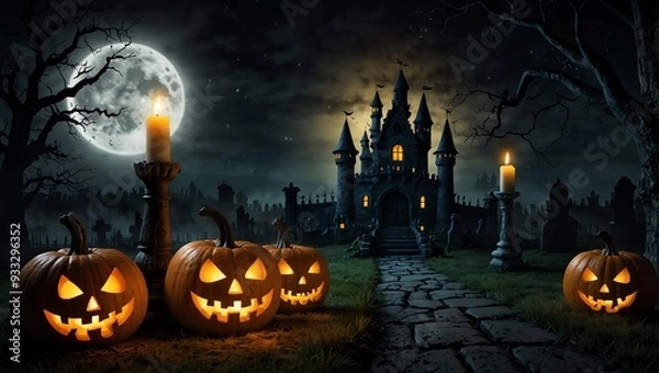 Obraz halloween background with pumpkin