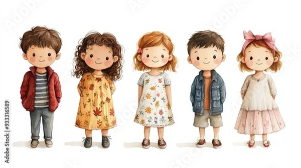 Obraz Joyful Gathering of Diverse Children in Spring