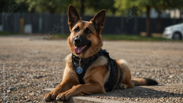 Obraz german shepherd dog sitting