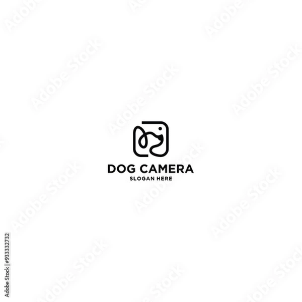 Obraz Dog Camera Logo Template Vector Design