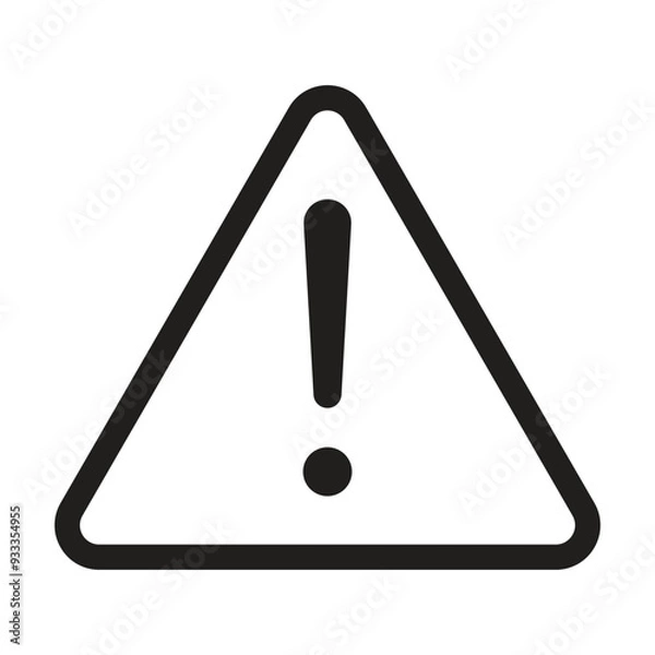 Fototapeta warning sign icon vector on white background