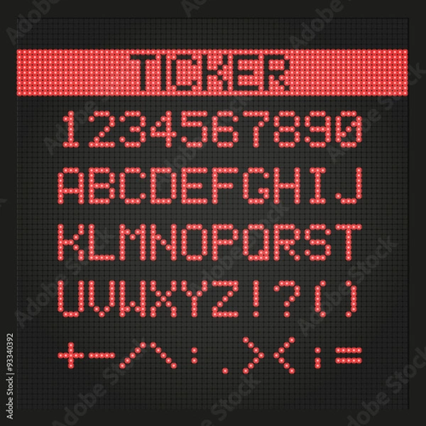 Obraz Ticker board digital font