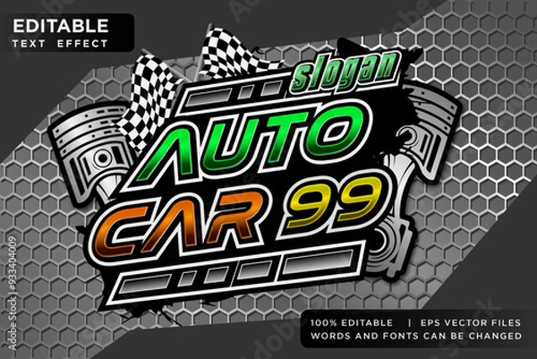 Fototapeta racing speed editable text effect 3d design vector illustration