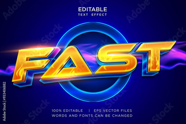 Fototapeta fast speed editable text effect
