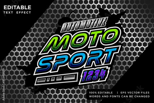 Fototapeta racing speed editable text effect 3d design vector illustration