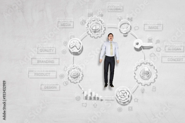 Fototapeta Contemporary business concept . Mixed media