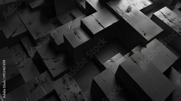 Fototapeta an abstract black / grey background that looks technical and would work for a innovative gym brand .generative ai