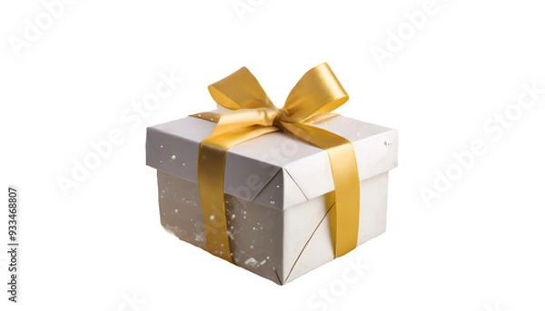 Fototapeta gift box Splashes on a white isolated background. Generative AI.