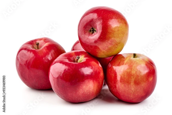 Fototapeta Red prince apples, isolated on white background.