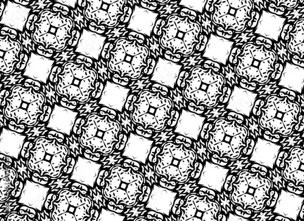 Fototapeta Чёрные и белые узоры. U
