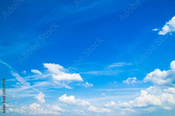 Fototapeta The blue sky with clouds, background