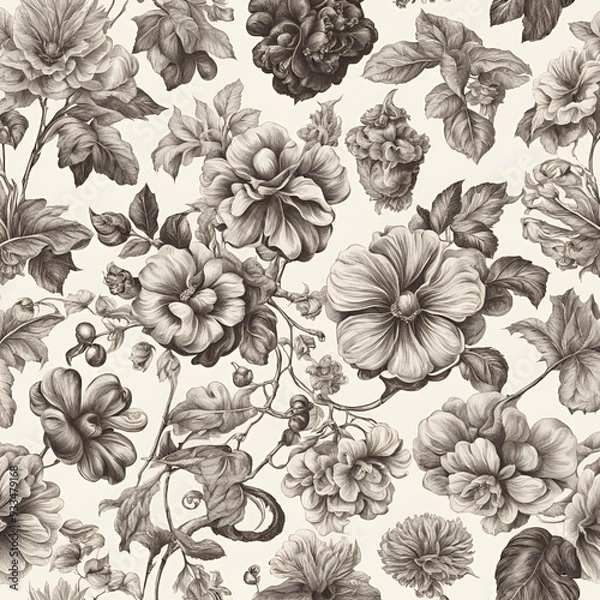 Obraz Ilustração botânica de flores.