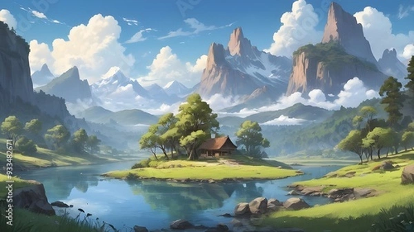 Obraz Beautiful landscape illustration