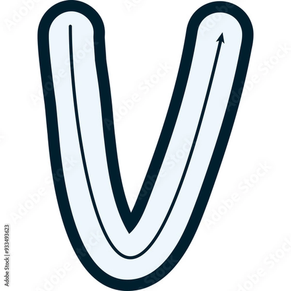 Fototapeta Alphabet Tracing Guide Line