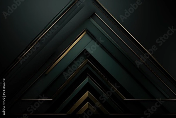 Fototapeta Abstract black and gold geometric pattern with diagonal lines.