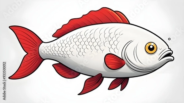 Obraz fish on a white background