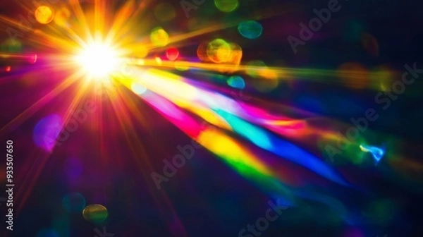 Obraz A vibrant display of light refracting through a prism
