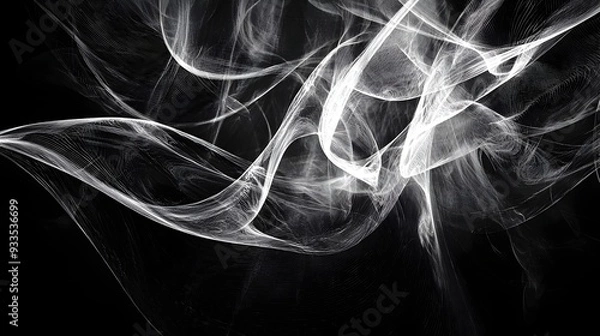 Fototapeta Chaotic Monochromatic Abstract with Dramatic Geometric Lines and Shapes