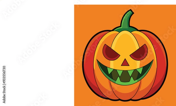 Fototapeta Cute Pumpkin Halloween vector Illustration

