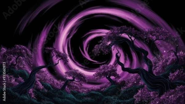 Fototapeta a captivating scene with a black and purple background