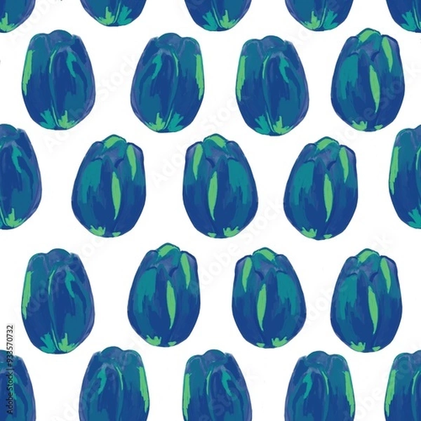 Fototapeta Seamless pattern with abstract floral shapes