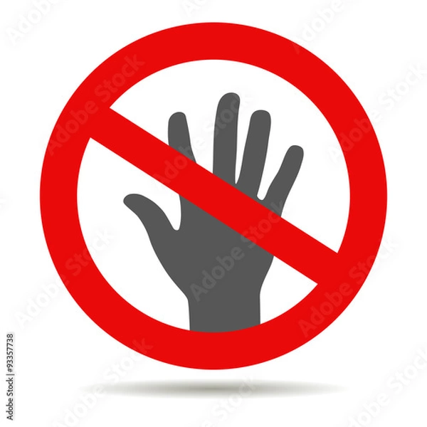 Fototapeta Red stop hand