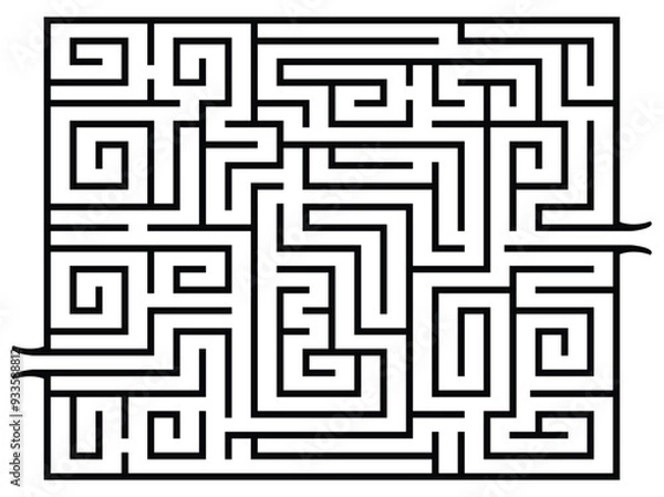 Obraz Vector labyrinth. Finding a way out with maze game illustration.