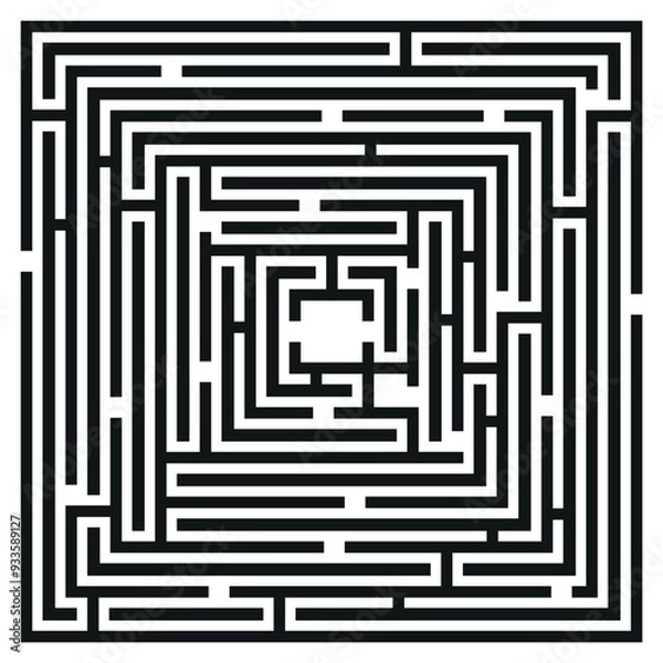 Obraz Labyrinth maze vector. Square maze game illustration