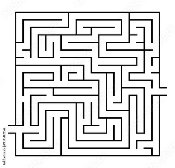 Obraz Labyrinth maze vector. Square maze  game illustration