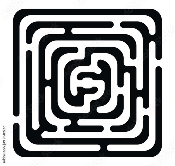 Obraz Labyrinth maze vector. Square maze game illustration