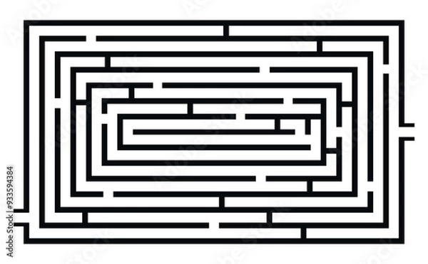 Obraz Labyrinth maze vector. Square maze game illustration