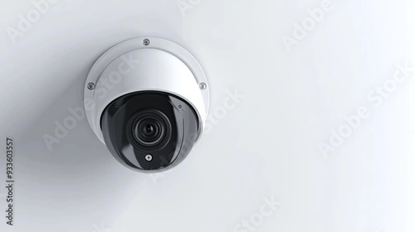 Fototapeta Monitoring camera isolated on clear background detailed shot