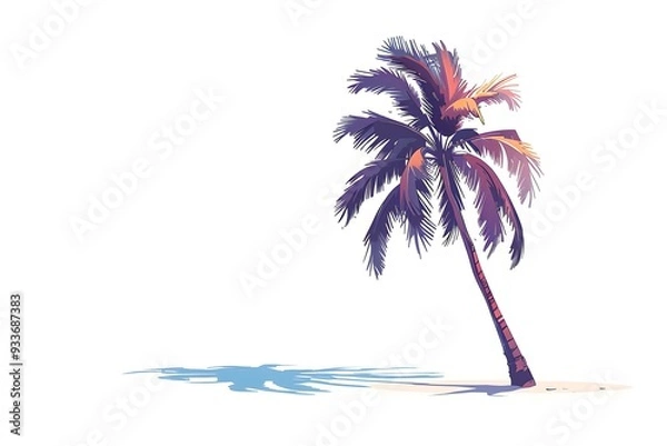 Fototapeta palm tree isolated on white