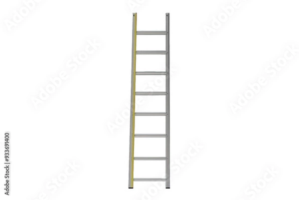 Obraz A sturdy metallic ladder ideal for construction, maintenance, or household tasks, featuring multiple rungs for easy access.