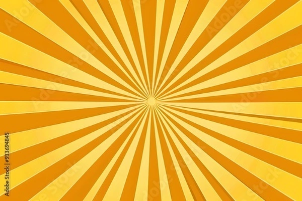Obraz Sunny yellow sunburst rays vector illustration for summer design