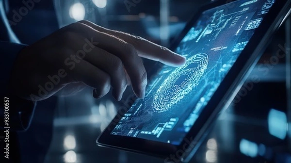 Fototapeta Explore the role of biometric security systems in safeguarding data