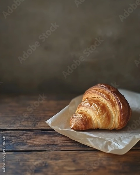 Obraz Freshly Baked Golden Flaky Croissant.