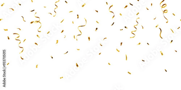 Obraz Realistic shiny decorative falling confetti seamless pattern isolated on transparent background