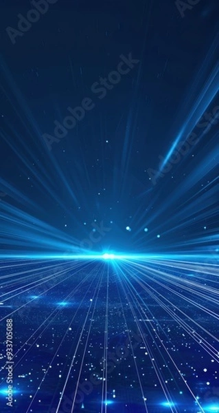 Fototapeta Abstract blue light rays