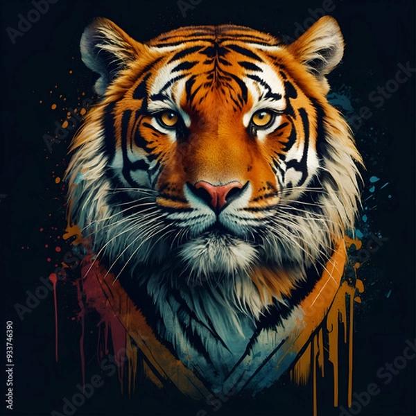 Fototapeta tiger head vector