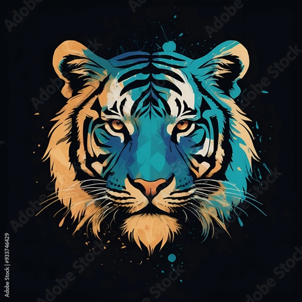 Fototapeta tiger head vector