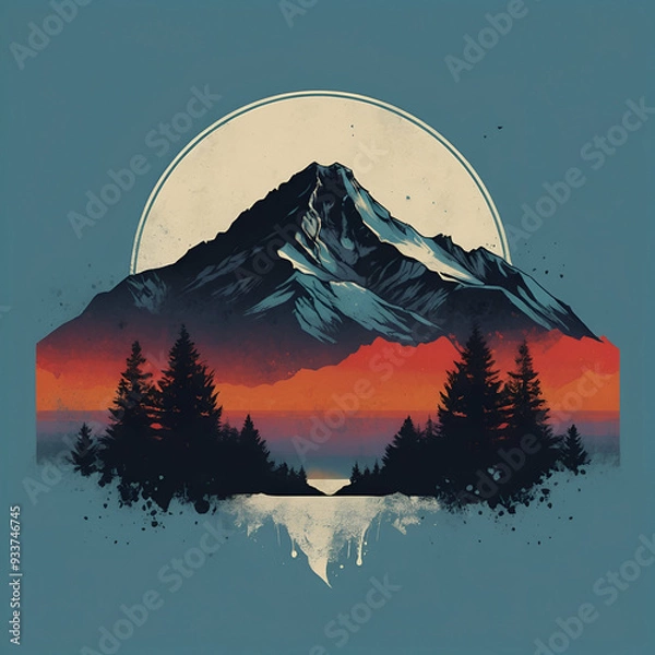 Fototapeta snowy mountain landscape