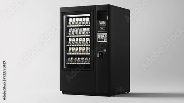 Obraz Blank black and white vending machine snacks and drinks mockup