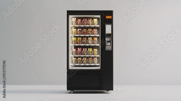 Obraz Blank black and white vending machine snacks and drinks mockup
