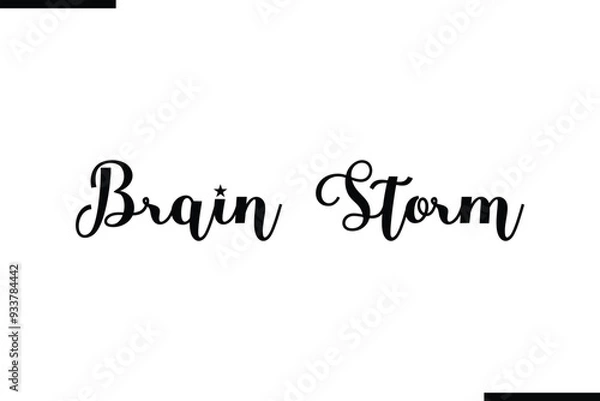 Obraz  Brain Storm Stylish Typography Black Text