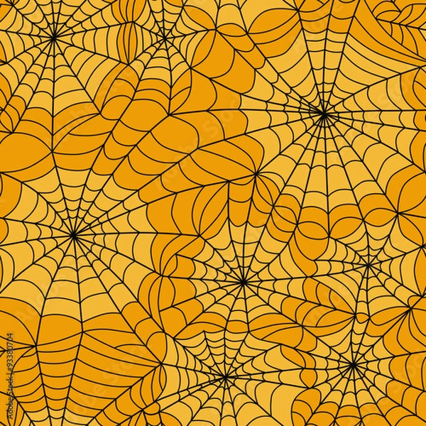 Obraz Halloween spider web seamless pattern. Vector background.