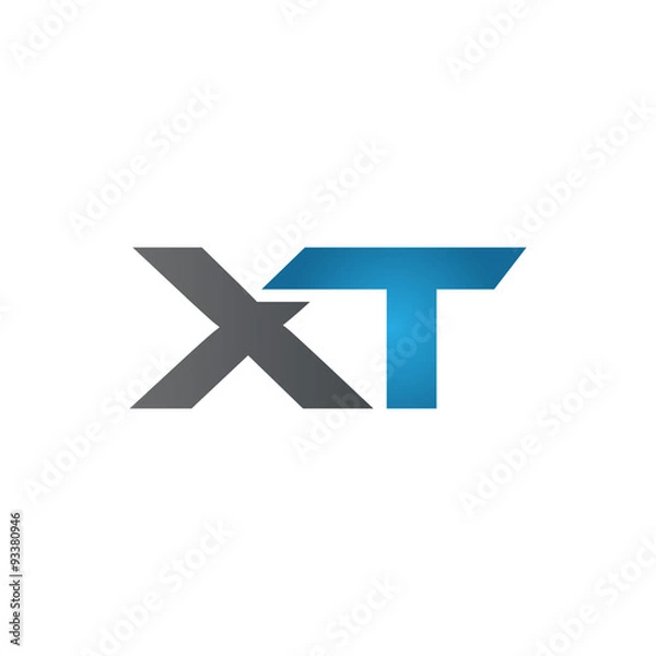 Fototapeta XT company linked letter logo blue