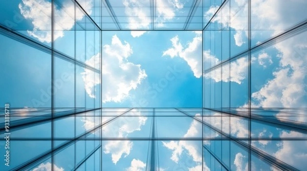 Obraz Sky Reflecting in Modern Glass Building